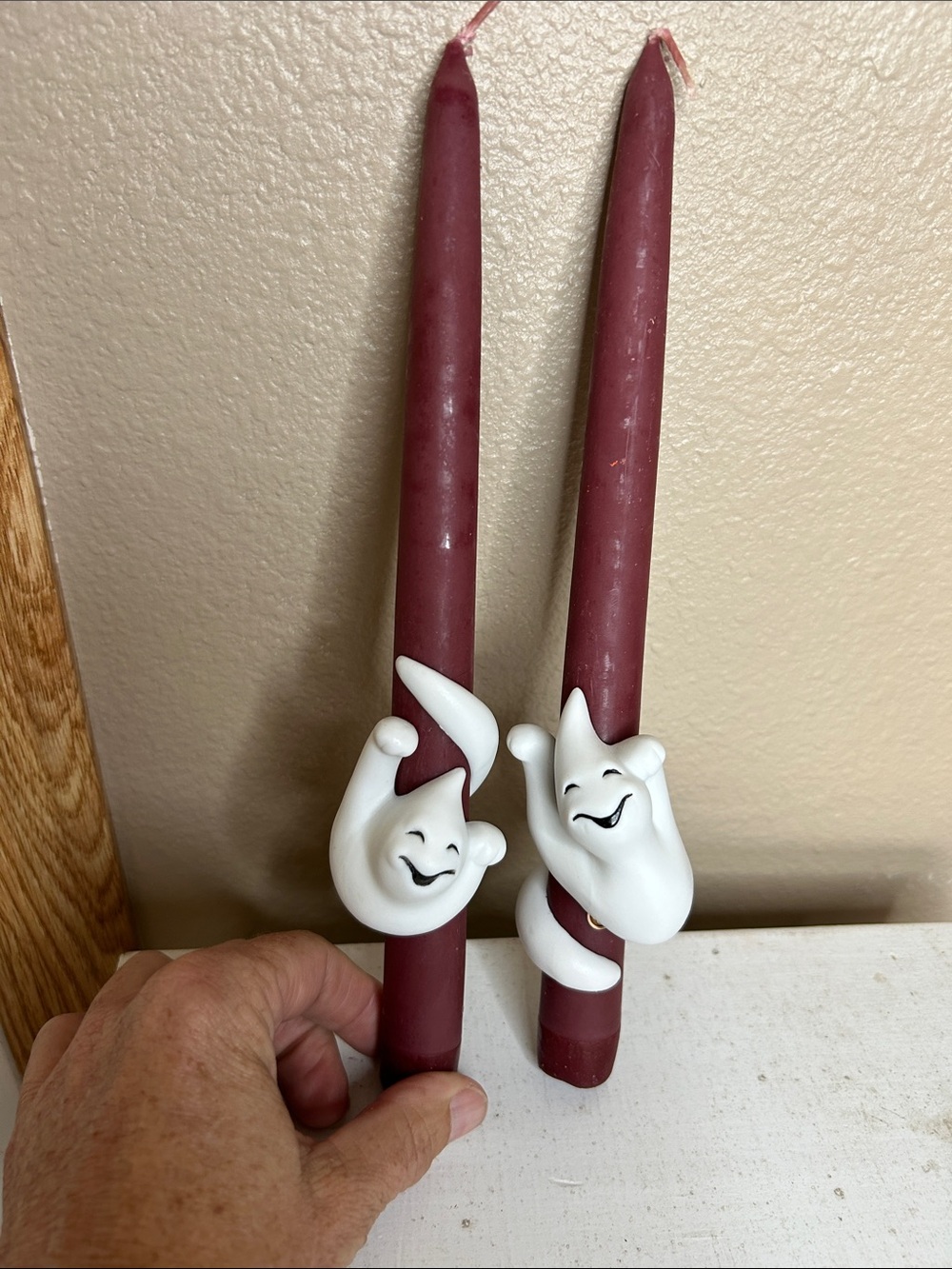 Taper Candle White Ghost Candle Ornaments